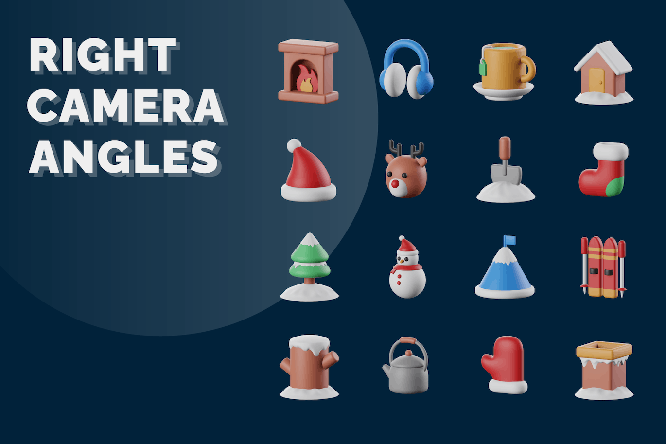 2022年冬季圣诞节3D图标素材包合集