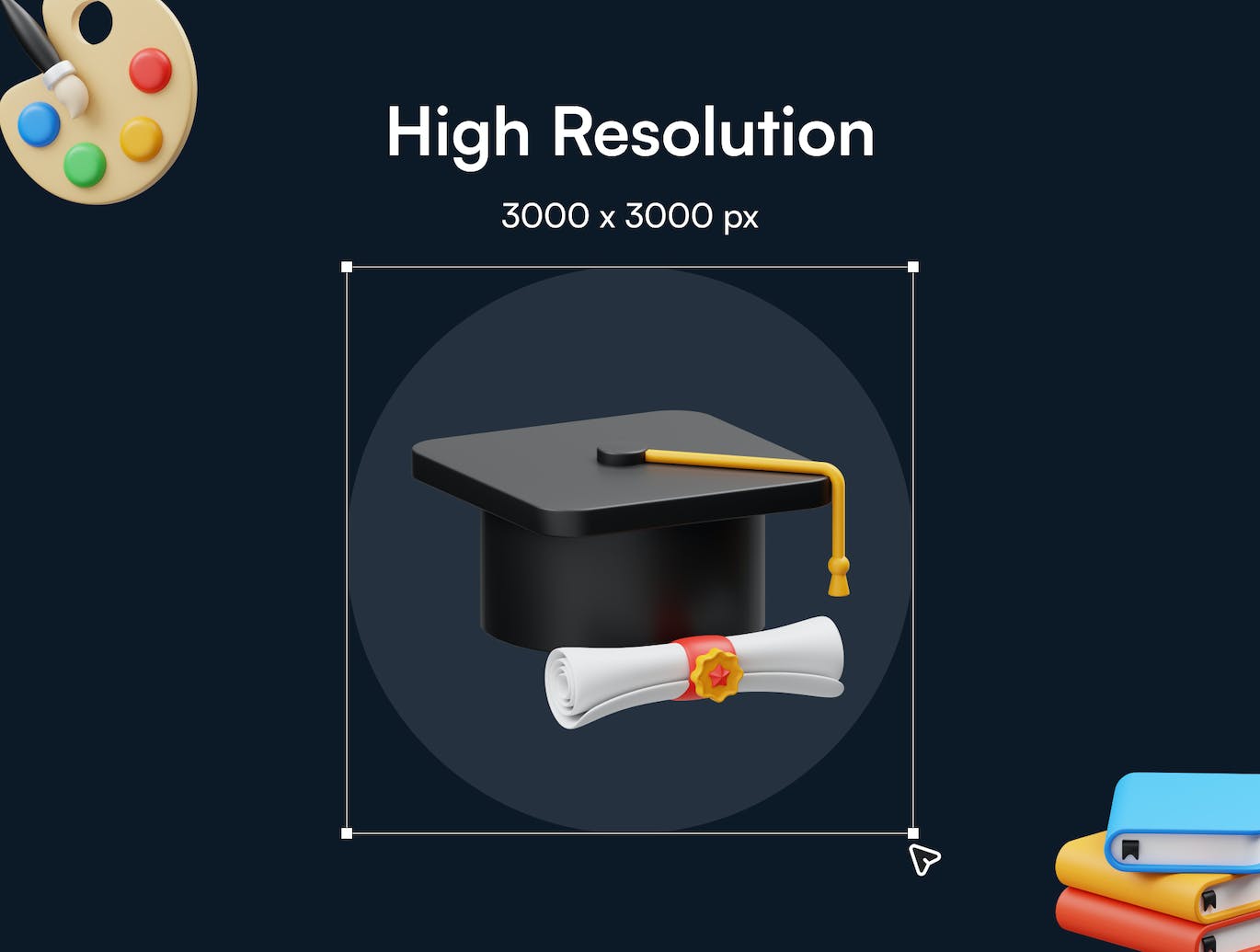 20个教育类3D图标模型素材 (PNG,fbx,obj,blend)