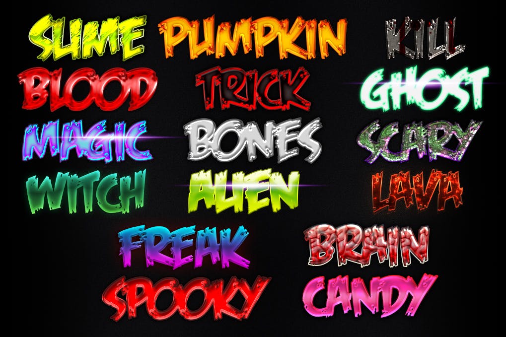 万圣节Photoshop图层样式 (ASL,PSD)