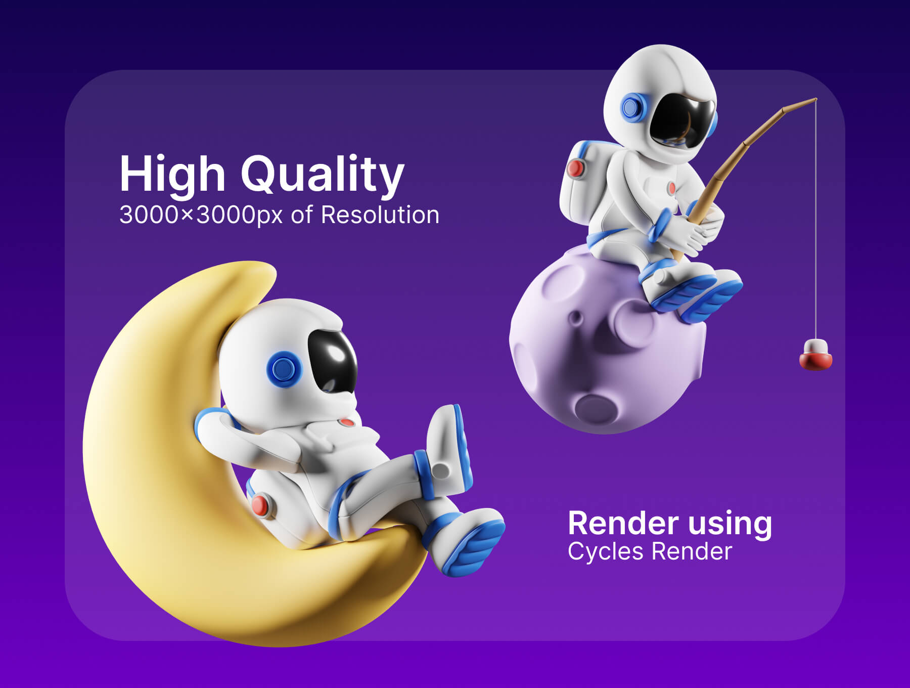 20个宇航员天文主题3D模型素材