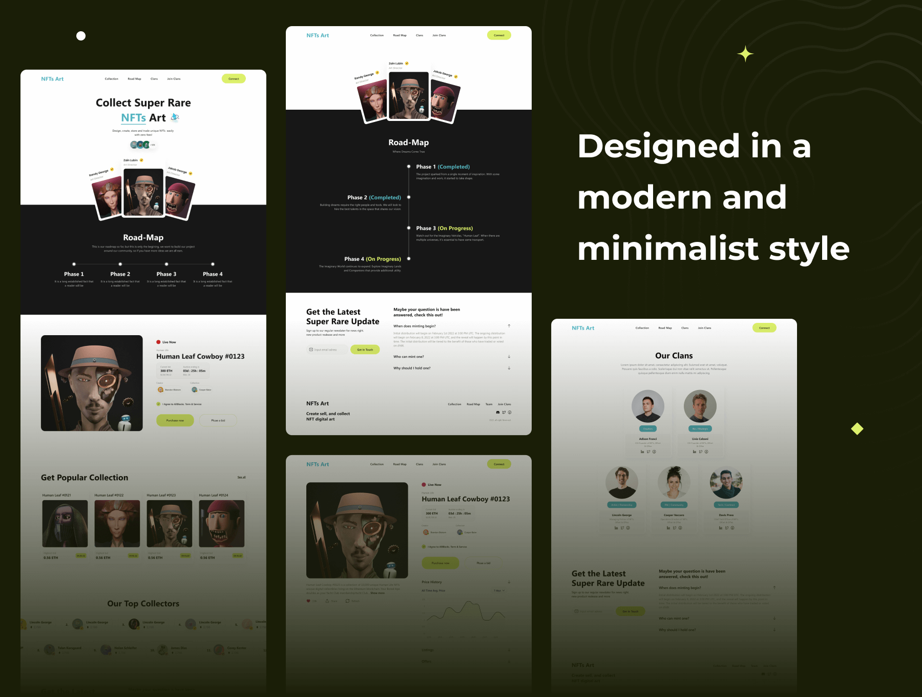 15个黑色NFT艺术主题网页UI素材