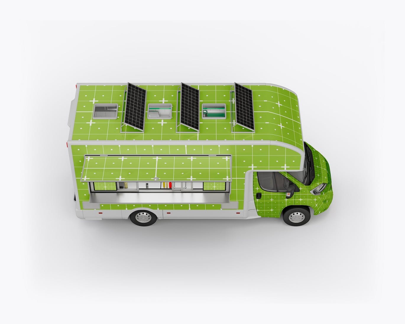 食品餐车卡车外观广告PSD样机素材