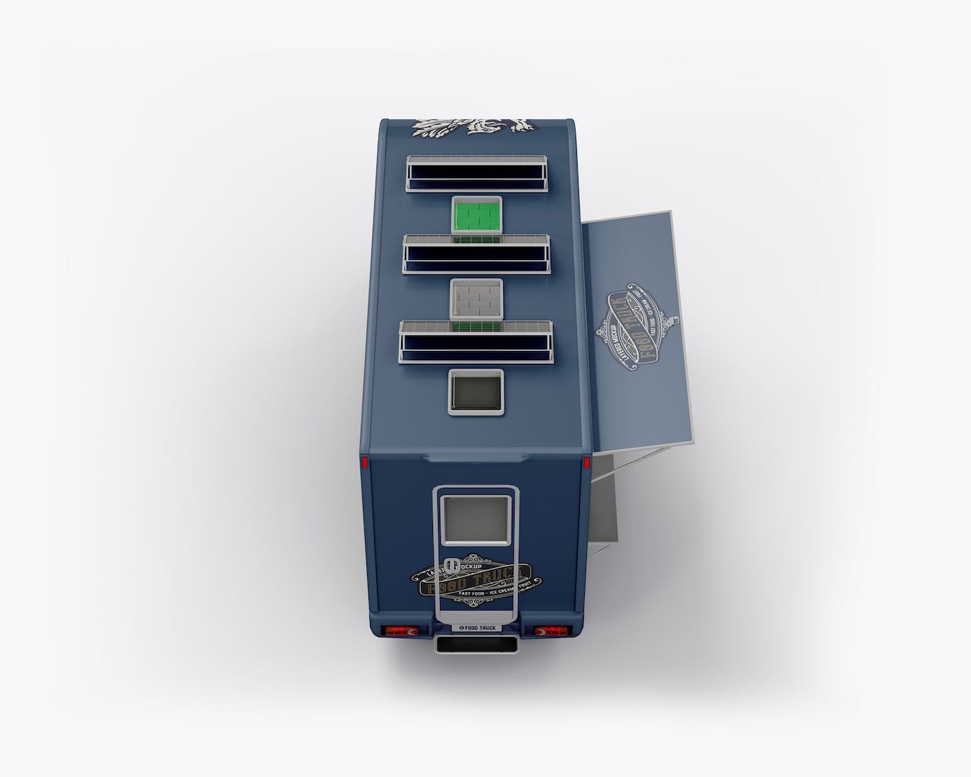 食品餐车卡车外观广告PSD样机素材