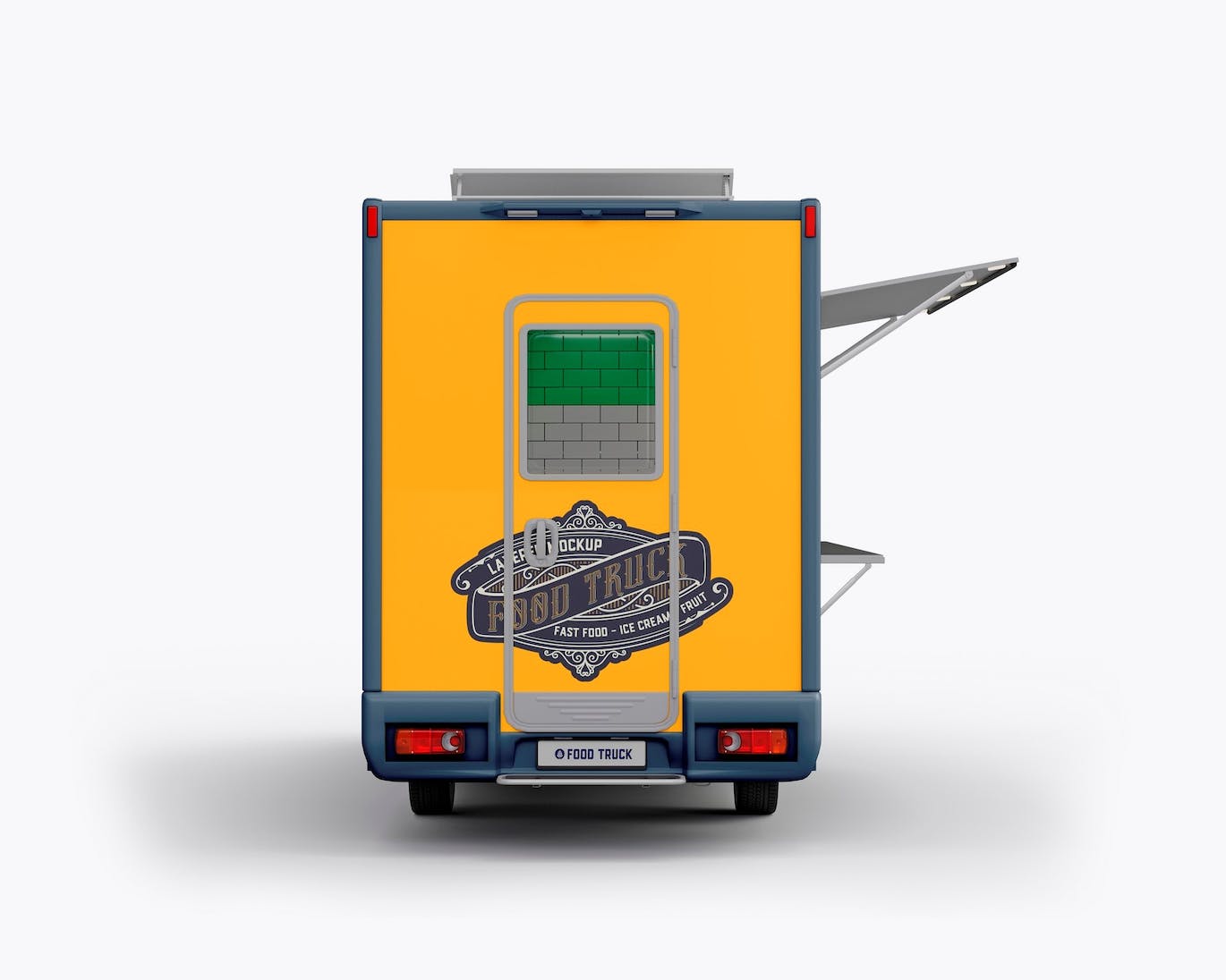 食品餐车卡车外观广告PSD样机素材
