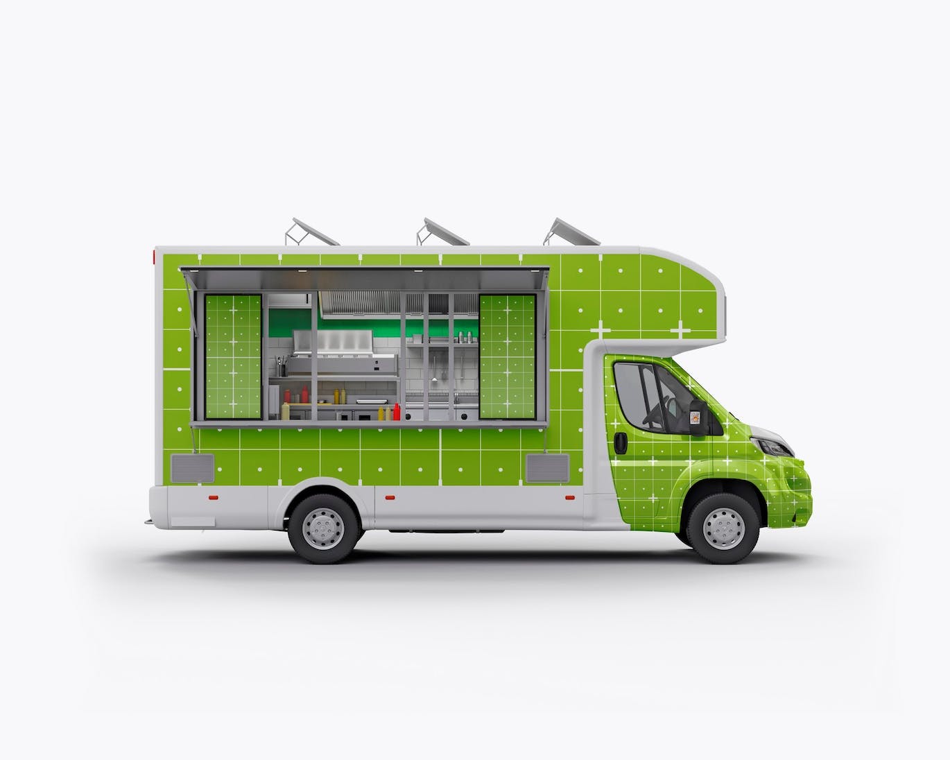 食品餐车卡车外观广告PSD样机素材