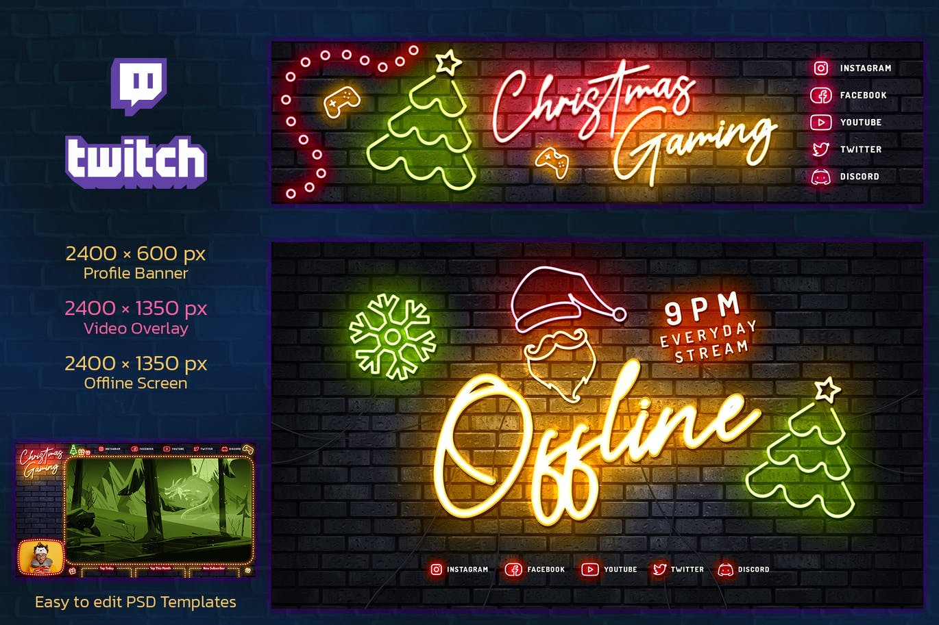 游戏主题霓虹灯字体PS图层样式素材