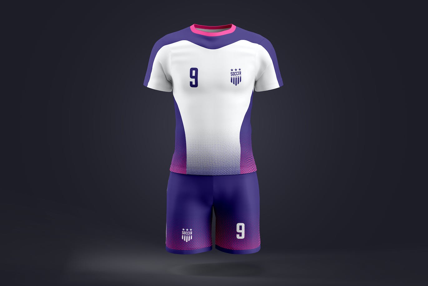 高品质运动服足球队服装设计VI样机PSD模型
