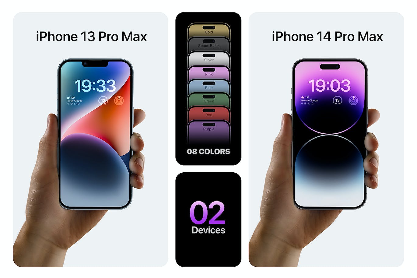 一组高质量iphone 14 Pro Max样机PSD素材