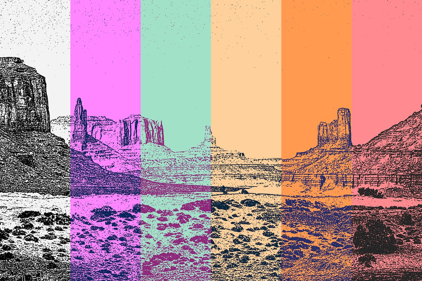 高端复古像素风质感照片效果图PSD样式