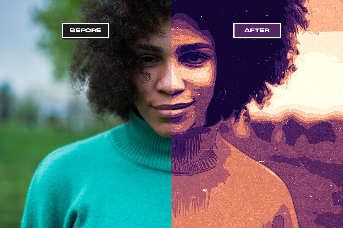 用PS一键生成抽象复古70年代波普艺术照片风格图层样式