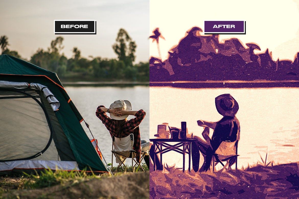 用PS一键生成抽象复古70年代波普艺术照片风格图层样式