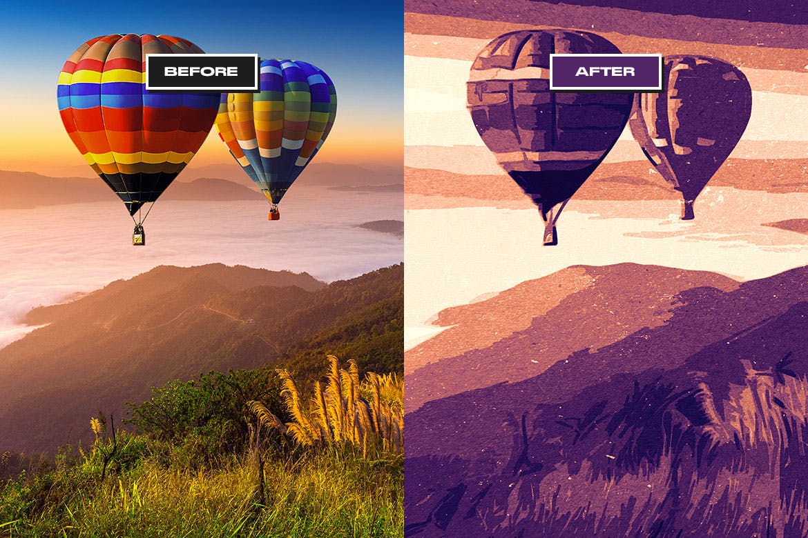 用PS一键生成抽象复古70年代波普艺术照片风格图层样式