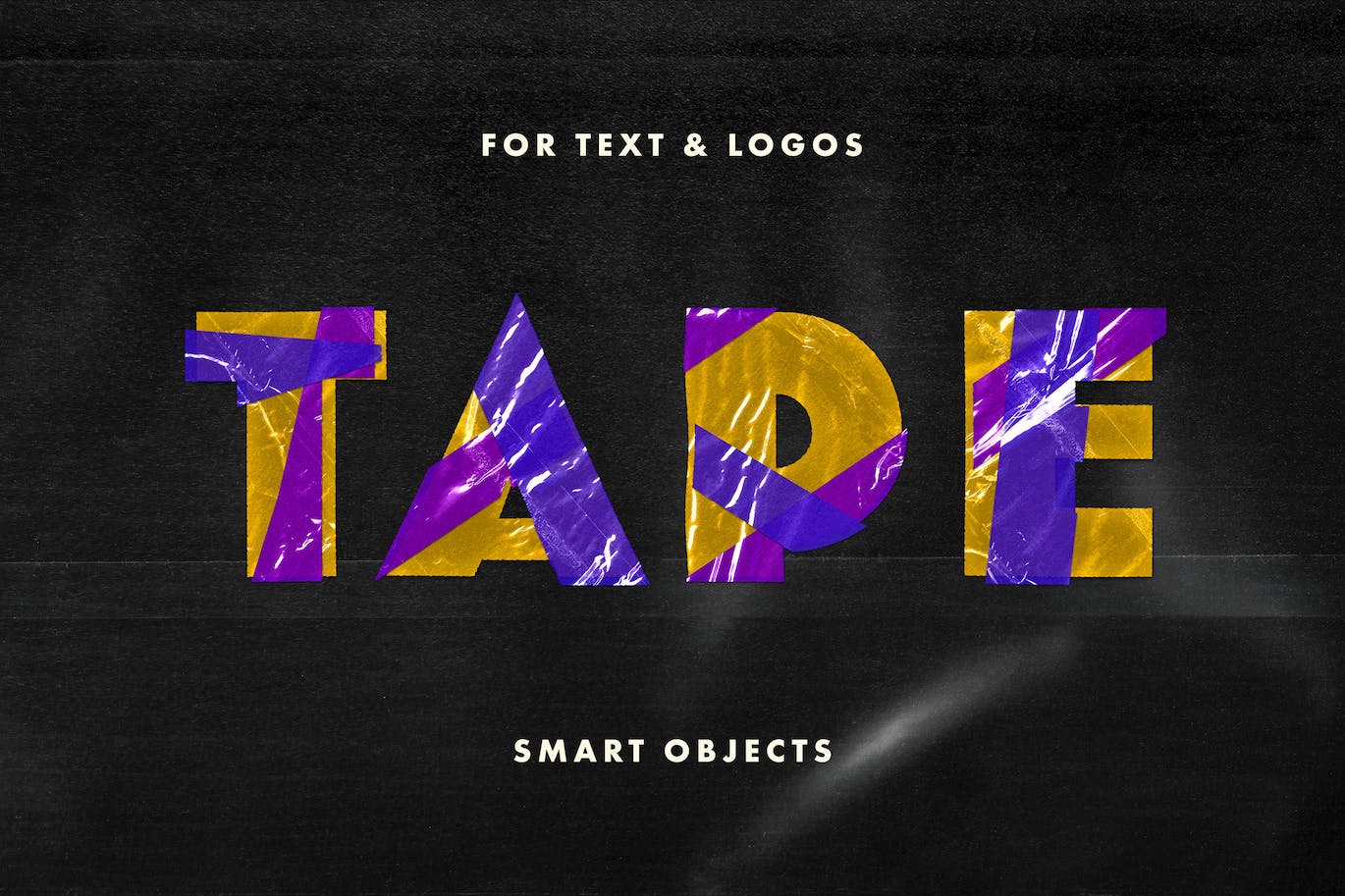 效果逼真的质感塑料胶带3D立体文字PSD样式素材