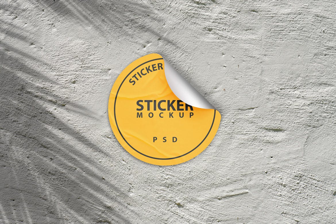 精致高端胶粘贴纸图案Logo设计PSD样机素材