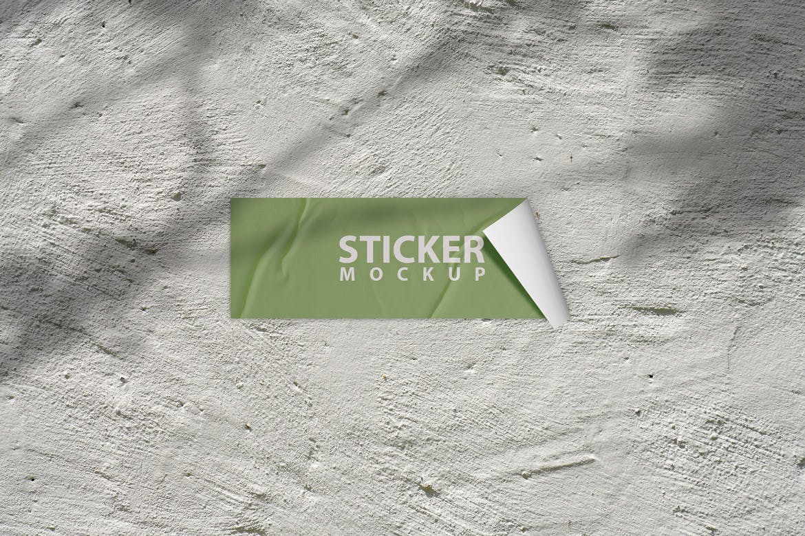 精致高端胶粘贴纸图案Logo设计PSD样机素材