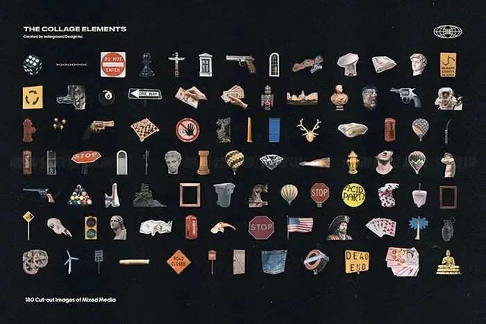 最强欧美风剪贴画元素大合集来来来了！喜欢的下载下来玩吧！