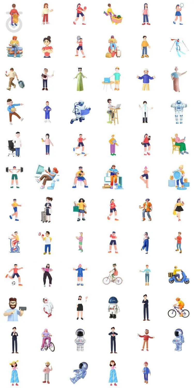 更新了500多款C4D卡通角色动作模型,精品卡通角色这一套就够了