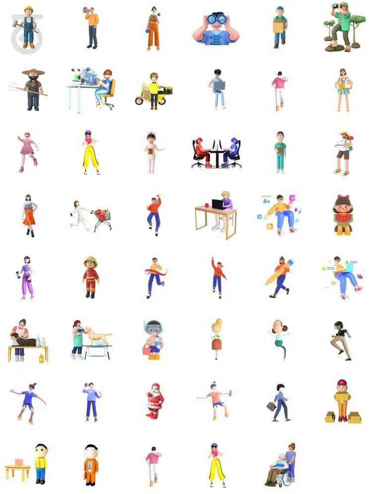 更新了500多款C4D卡通角色动作模型,精品卡通角色这一套就够了