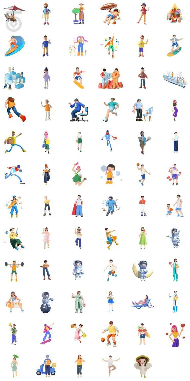 更新了500多款C4D卡通角色动作模型,精品卡通角色这一套就够了