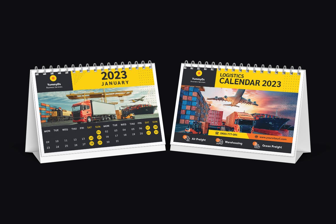 2023年公司常用日历PSD模版素材