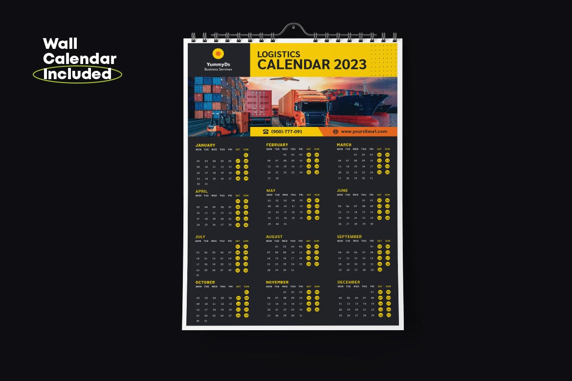 2023年公司常用日历PSD模版素材