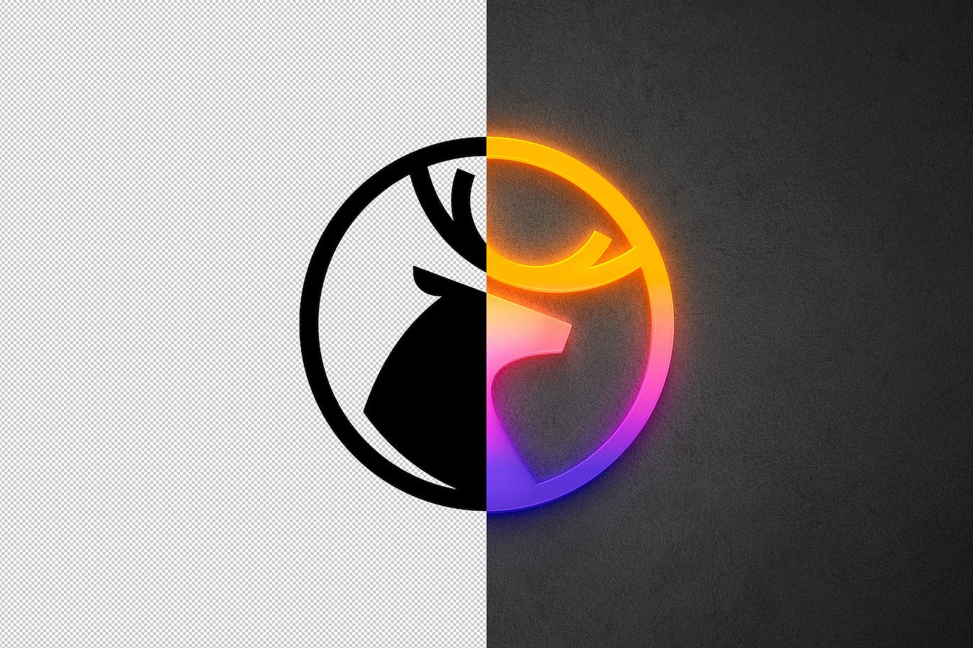 一键生成逼真绚丽霓虹灯渐变3D立体字设计PSD样式