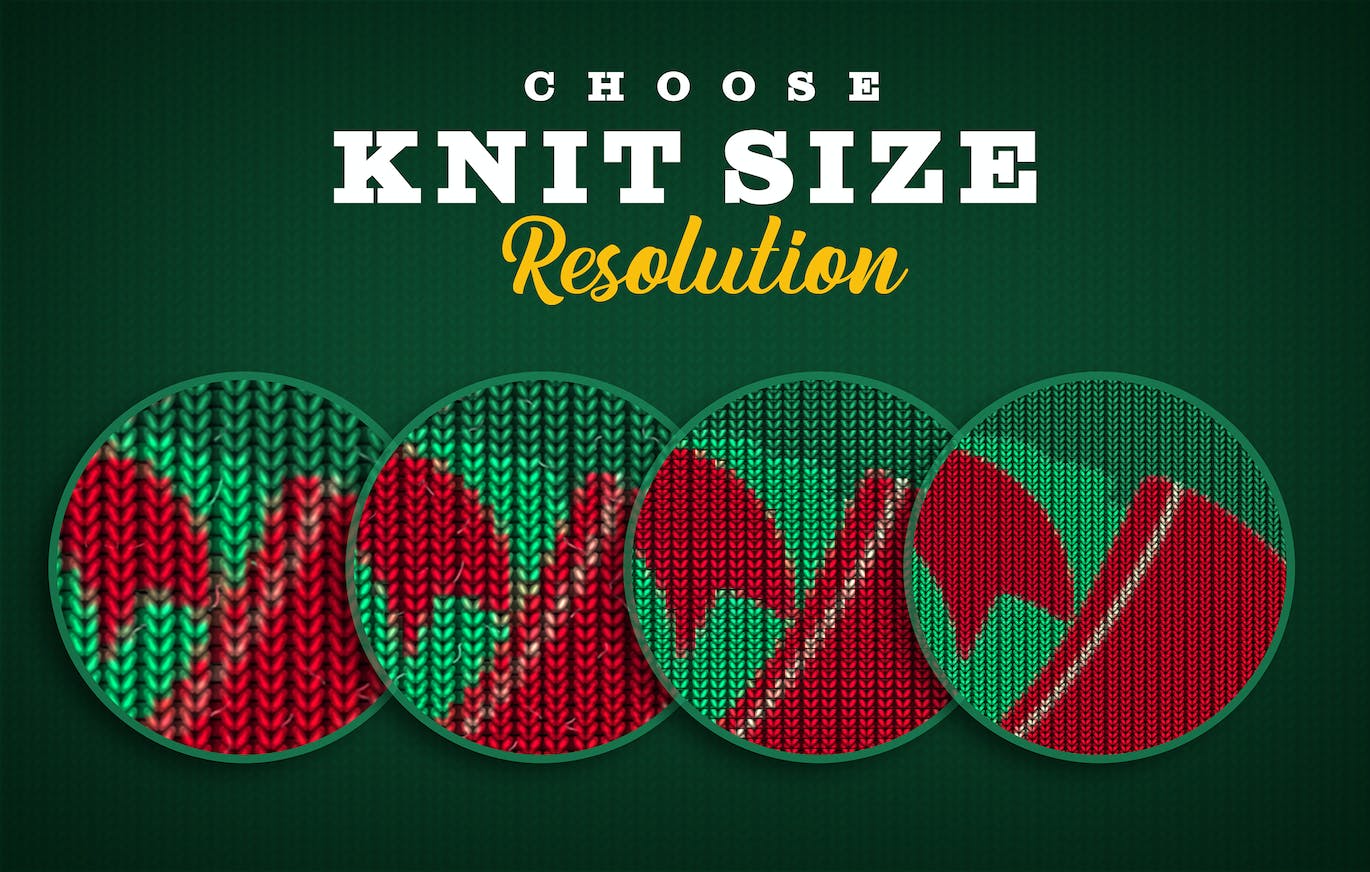 拥有逼真质感的新年圣诞节织毛衣效果PS图层样式