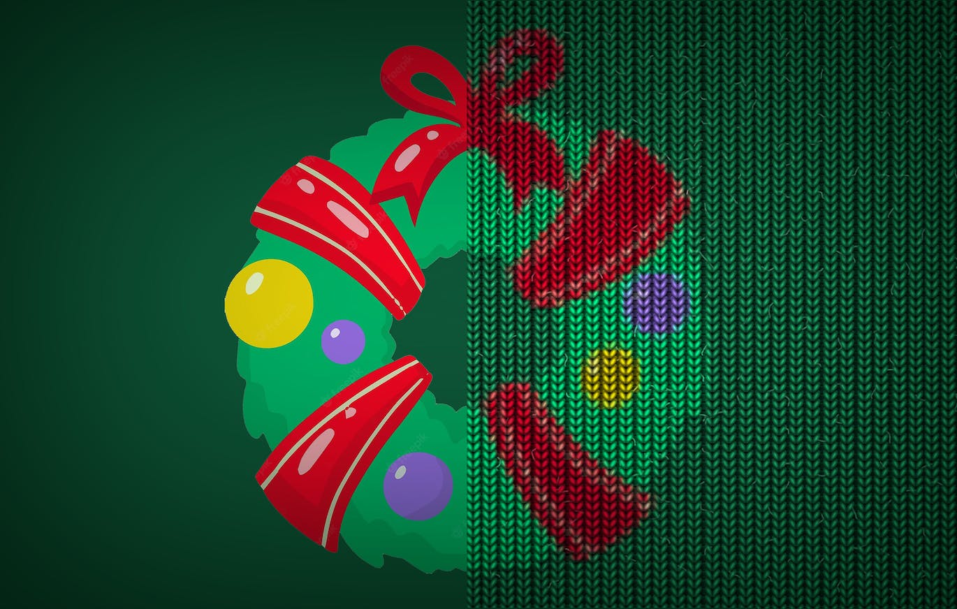 拥有逼真质感的新年圣诞节织毛衣效果PS图层样式