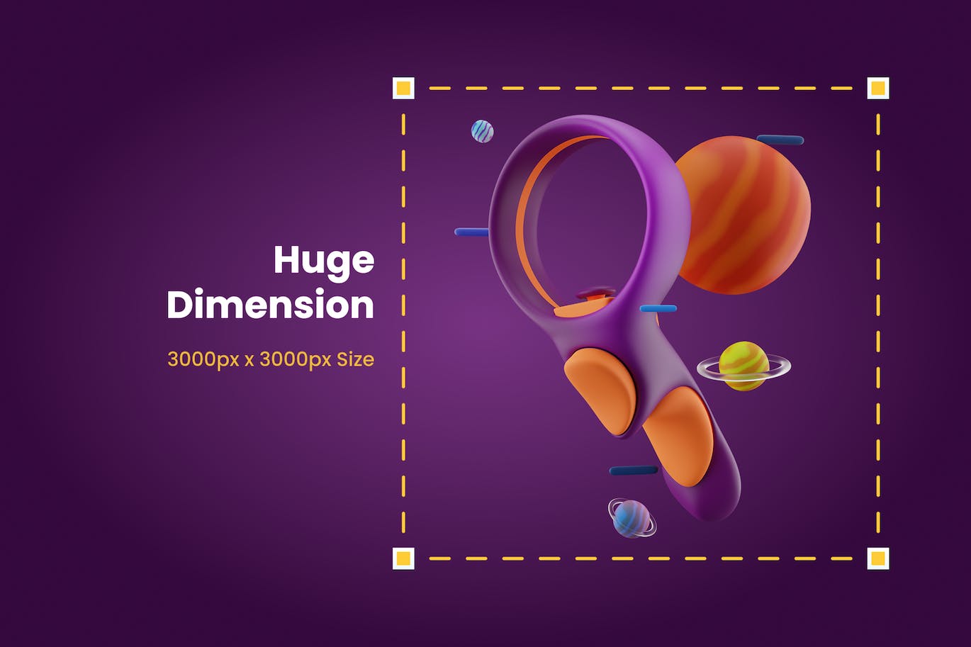 紫色3D元宇宙主题图标素材包 (PNG,Blend)