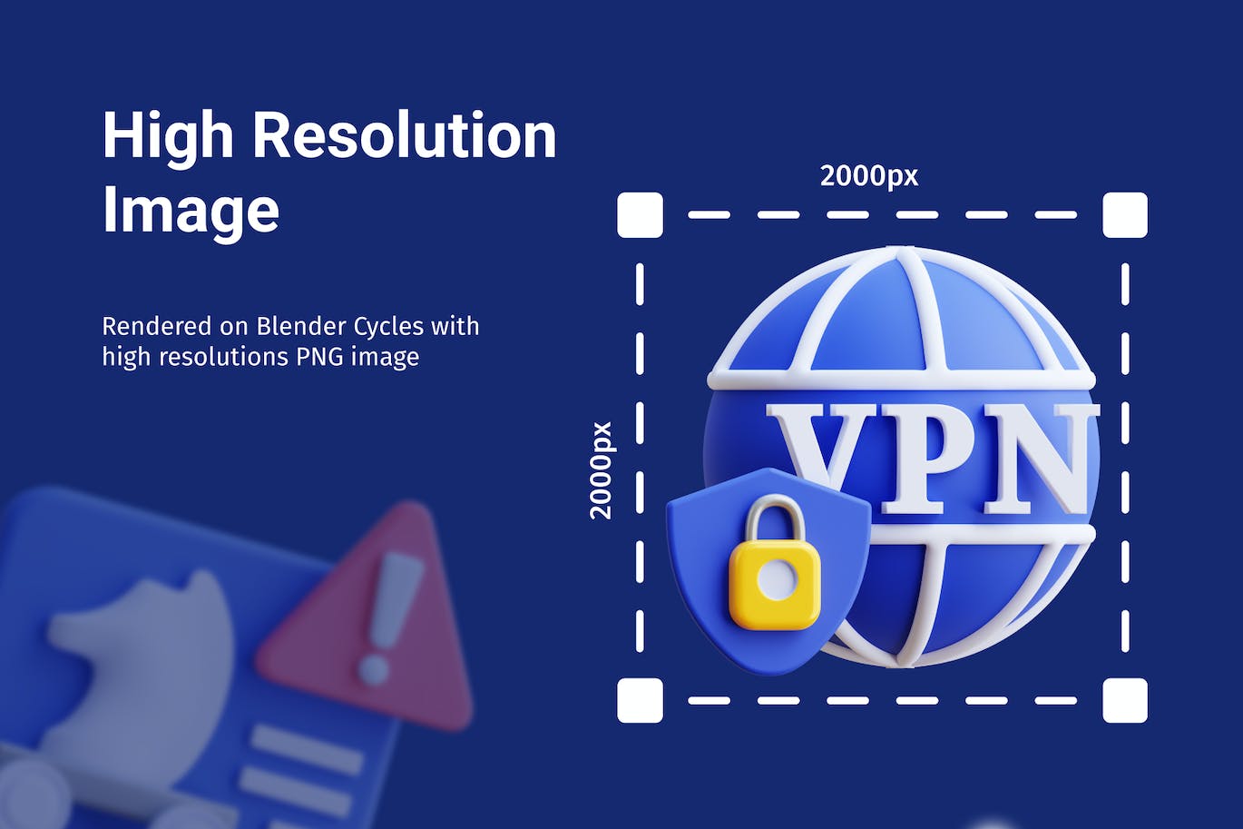 网络安全主题3D图标模型素材包(Blend)