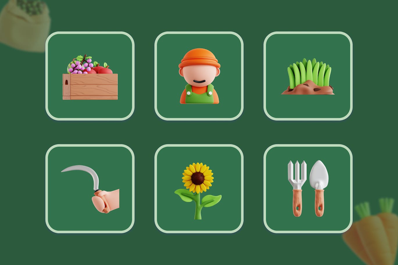 绿色园林园艺主题3D模型素材包(Blend)