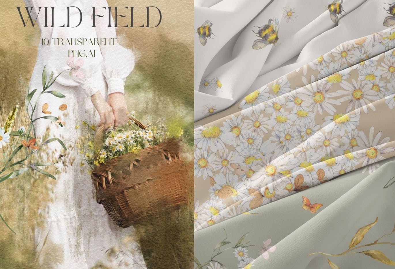 10个盛夏清爽无缝背景图案素材 (AI,PNG)