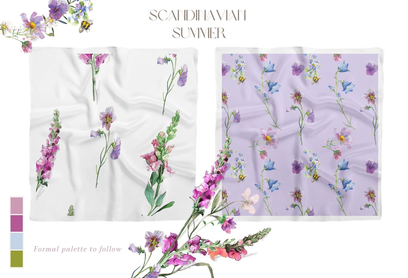 10个盛夏清爽无缝背景图案素材 (AI,PNG)