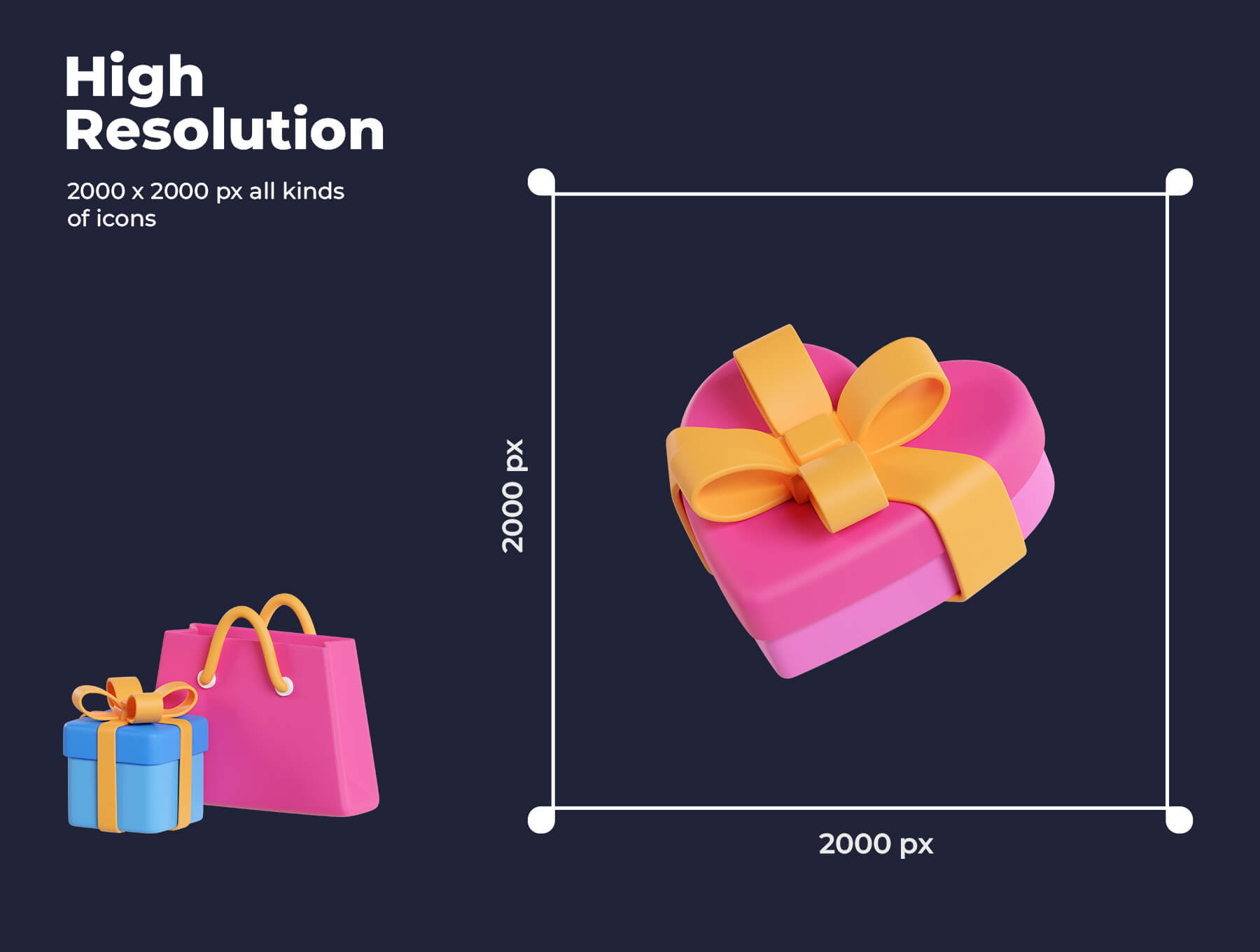 20个礼盒礼品主题3D图标素材(Blender)