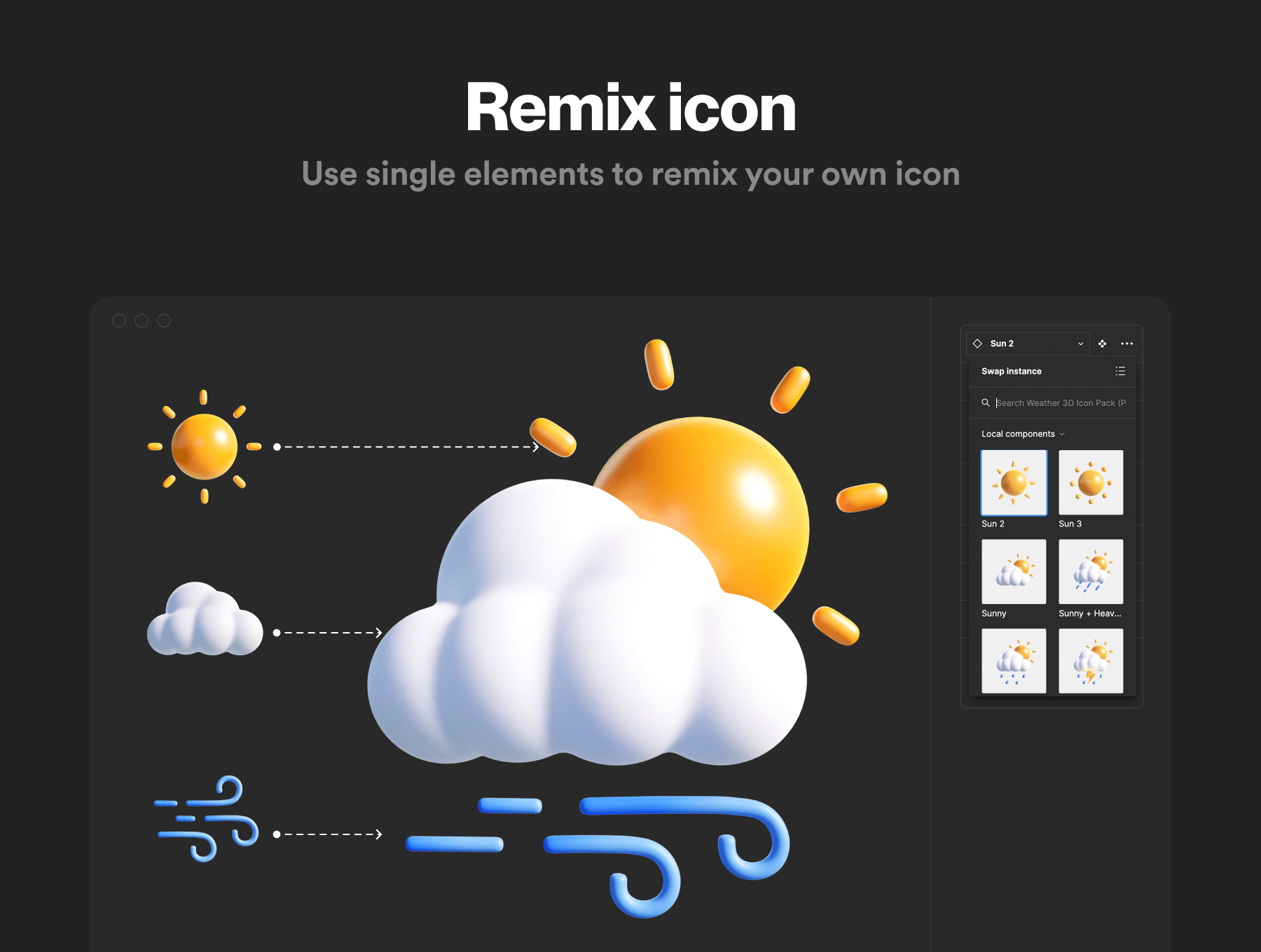 60个时尚可爱的天气主题3D图标素材(Blender)