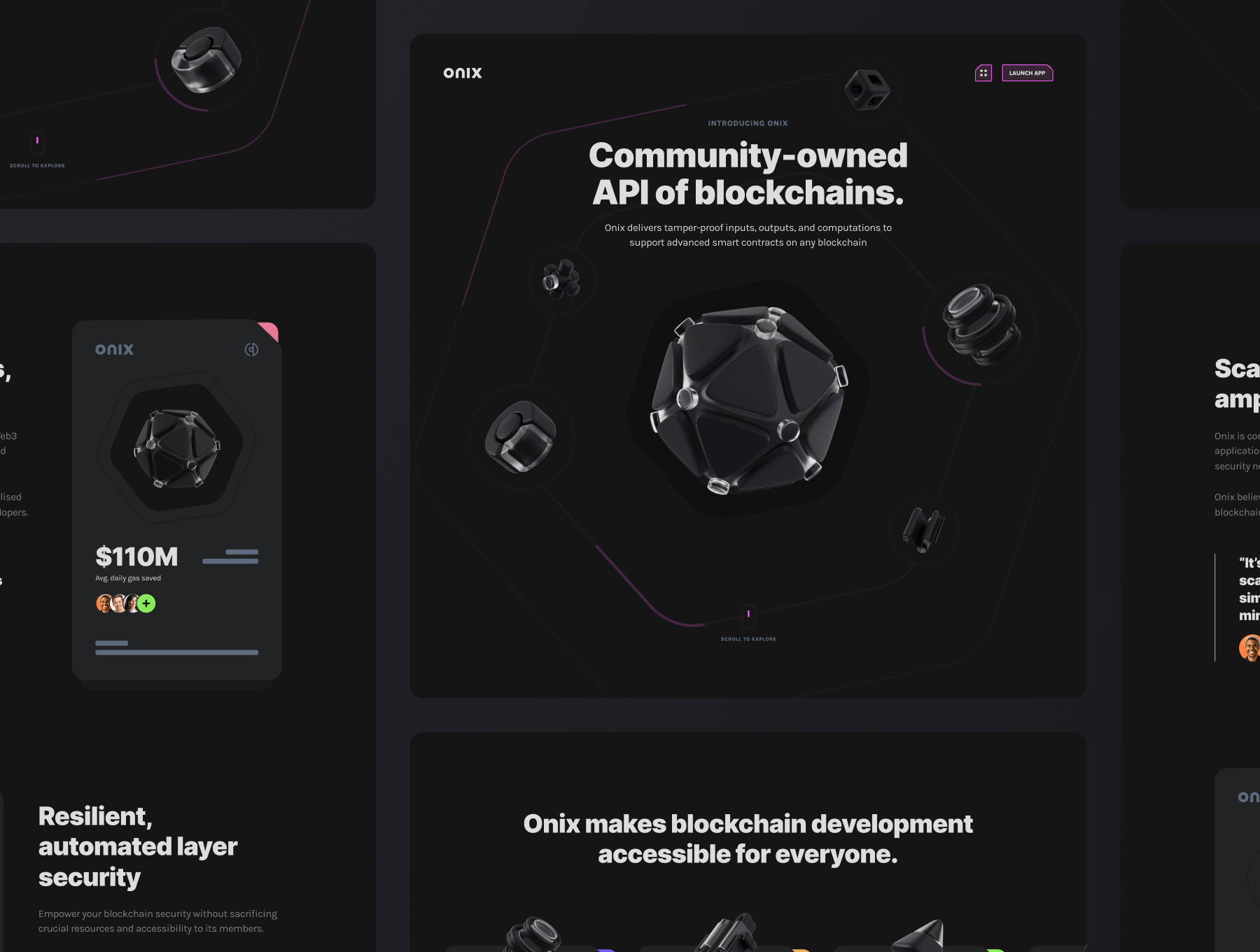 48个用于区块链、加密货币黑色主题登陆页面UI设计素材包