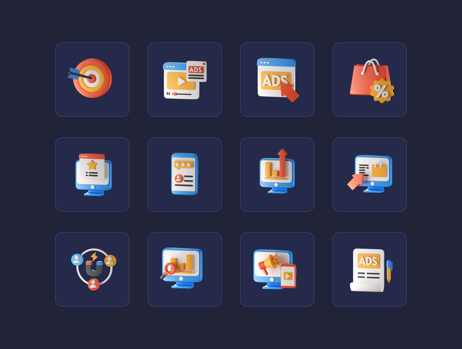 22个风格独特的3D图标素材包（Blender）