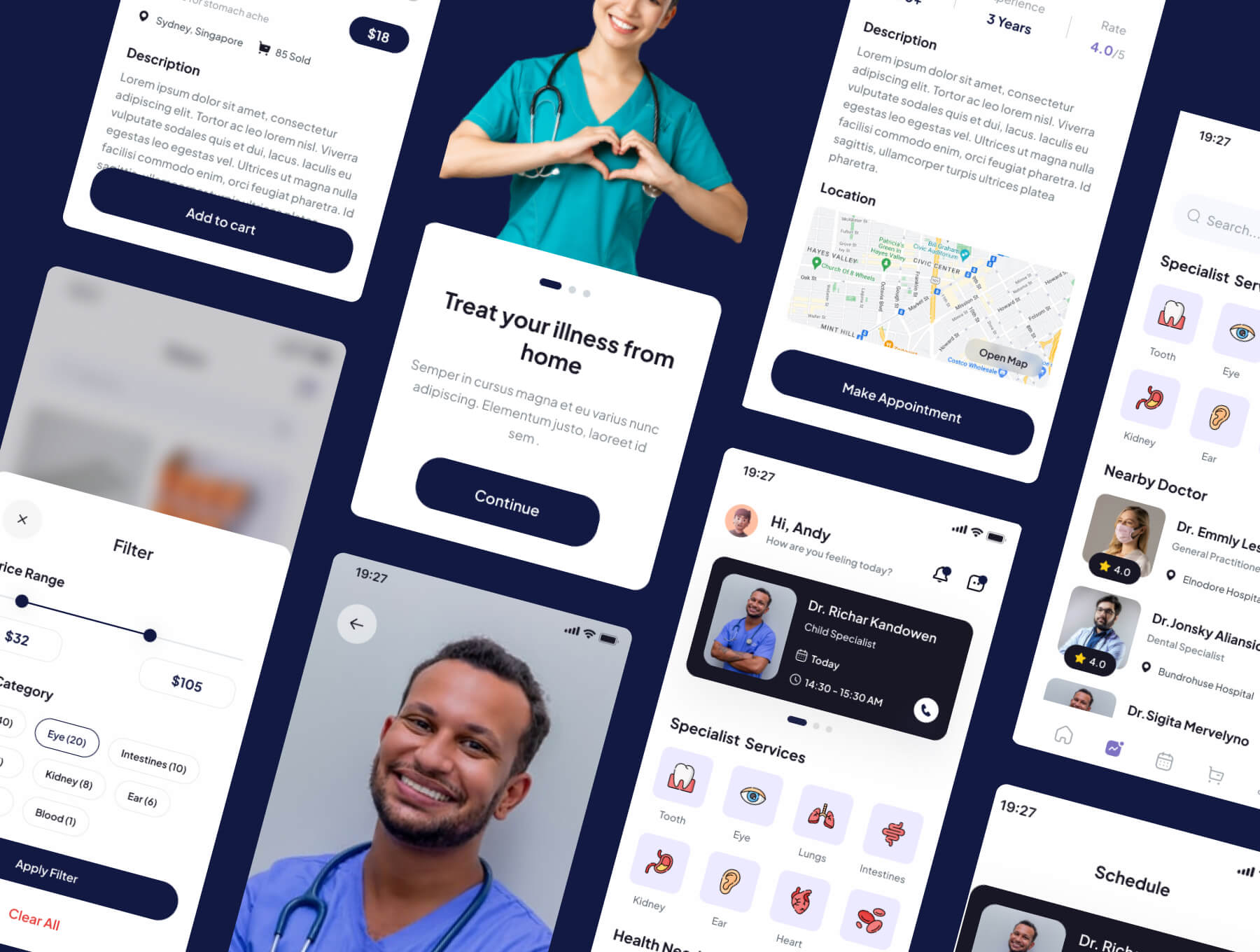 50个设计沉稳的健康主题APP UI Kit界面素材包（Figma）
