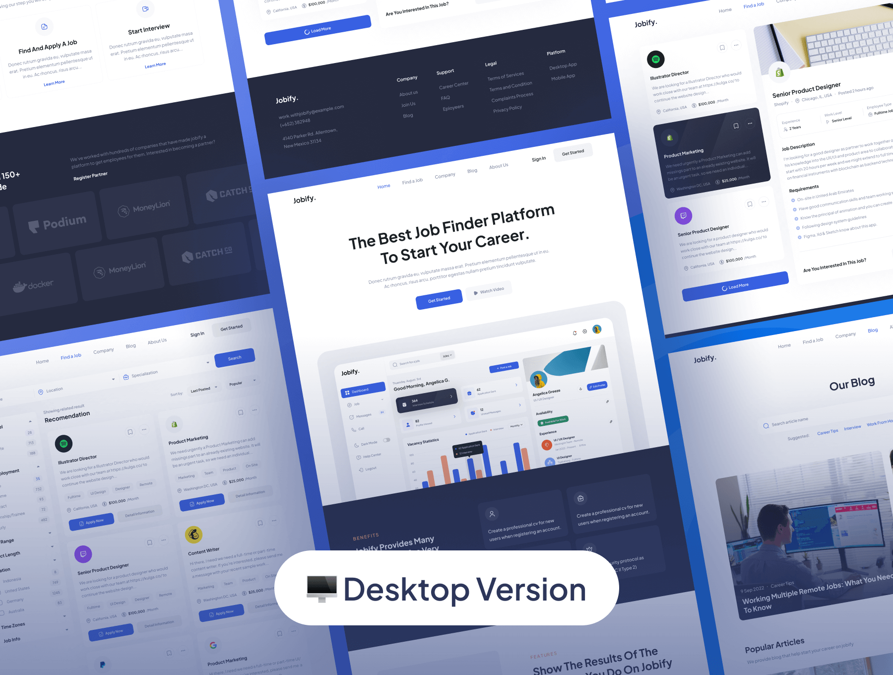 49个工作求职SaaS网站后台管理Web界面素材