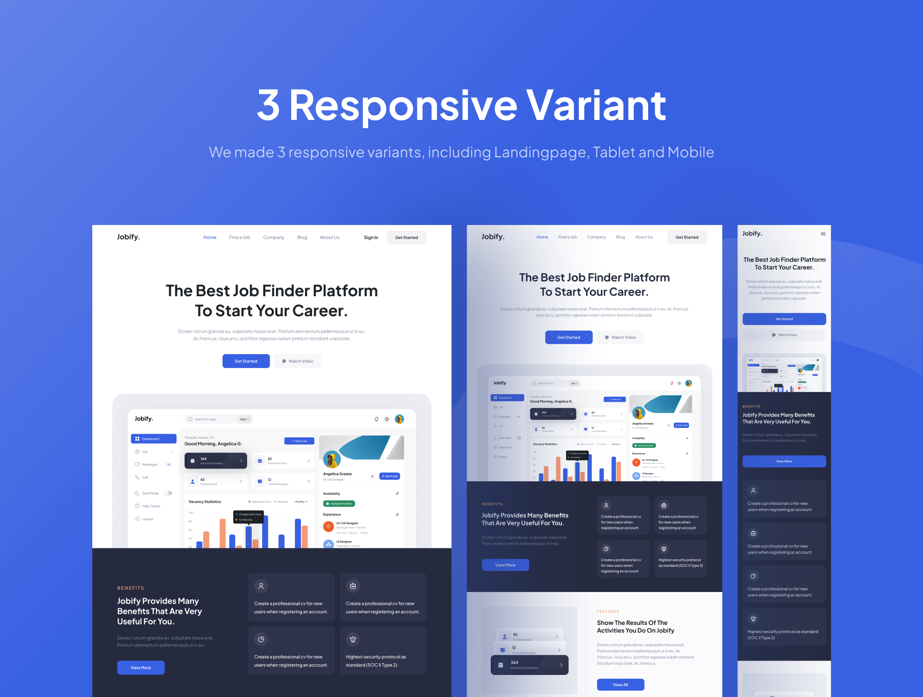 49个工作求职SaaS网站后台管理Web界面素材