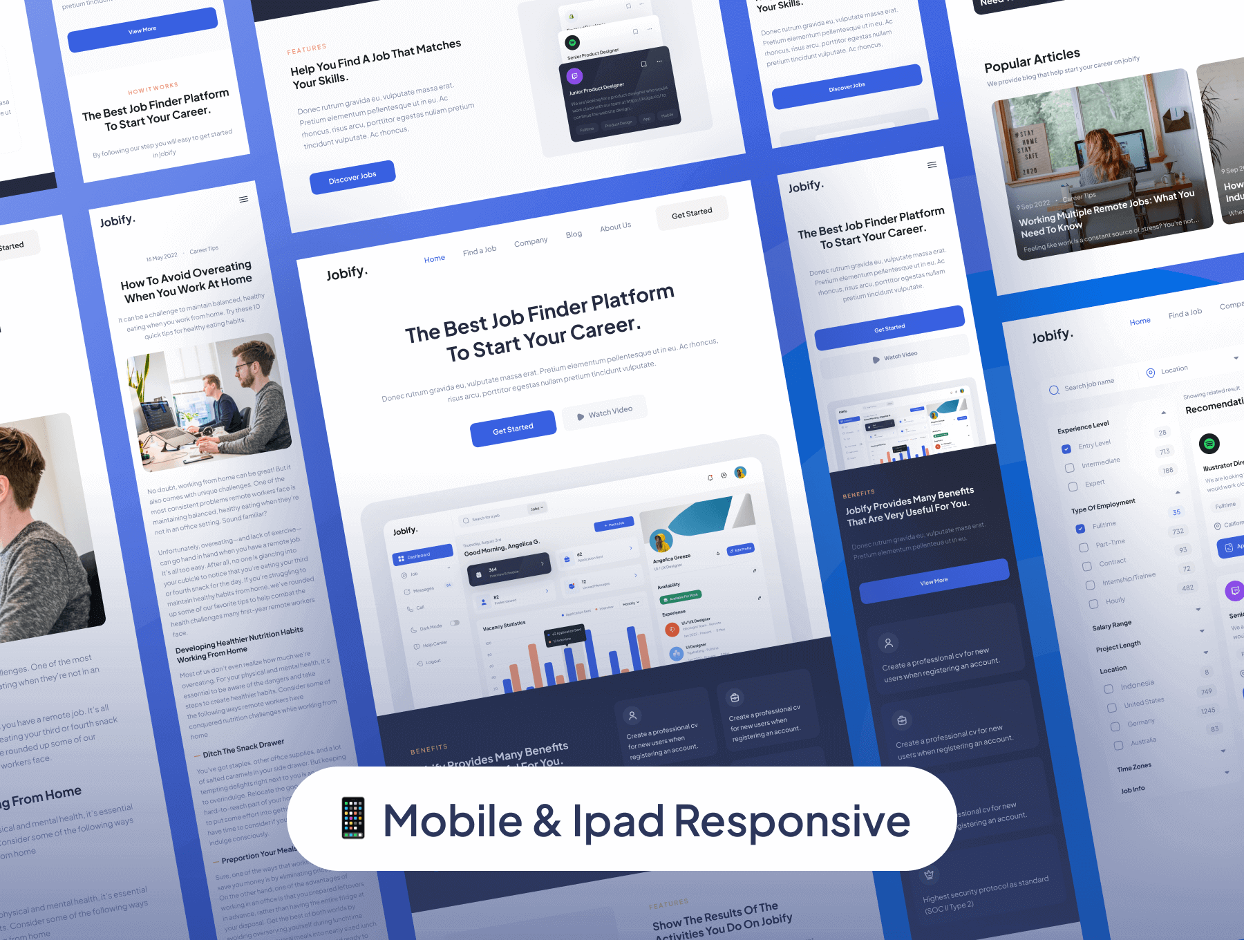 49个工作求职SaaS网站后台管理Web界面素材