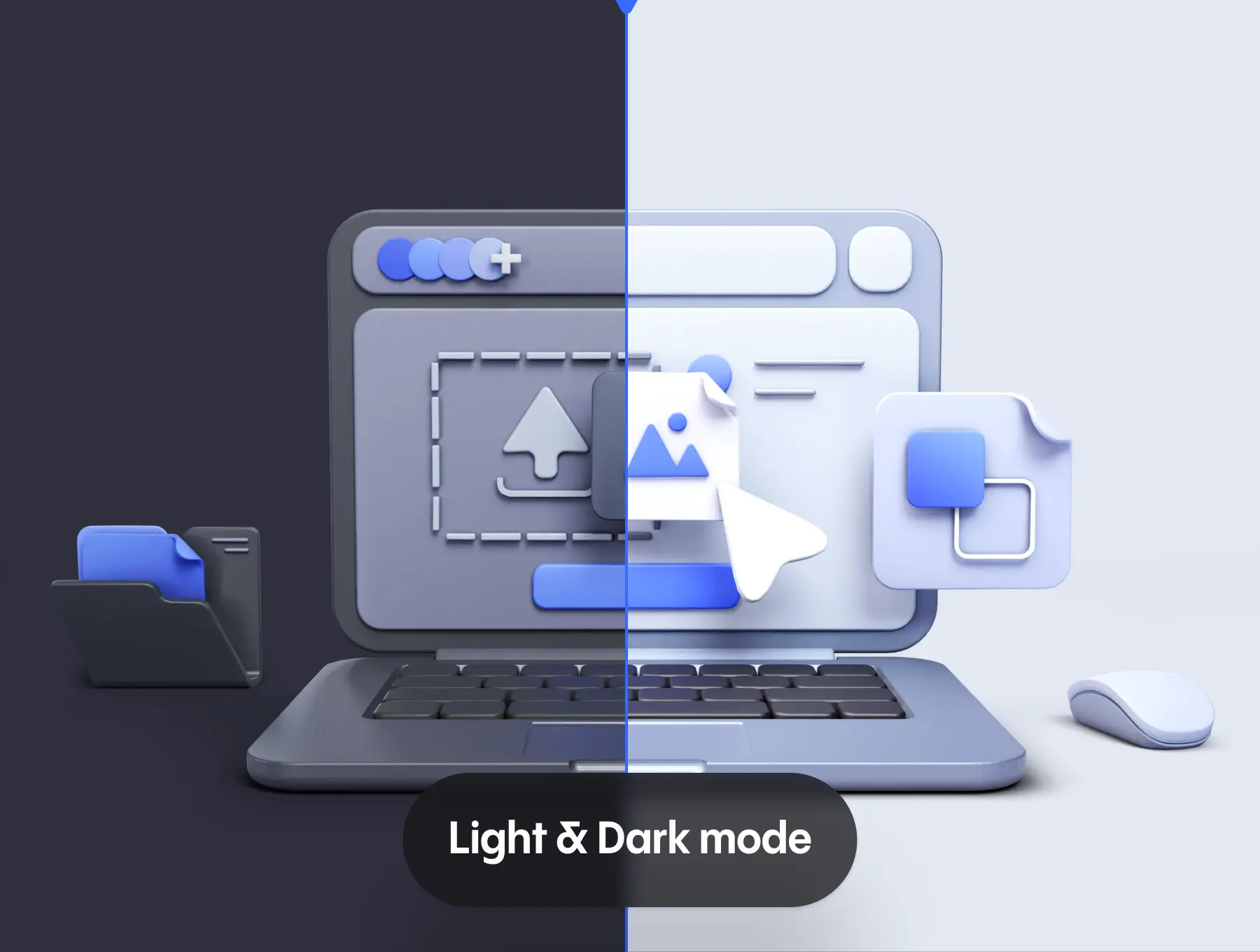 适用于阿里云腾讯云的暗色科技酷炫3D素材模型
