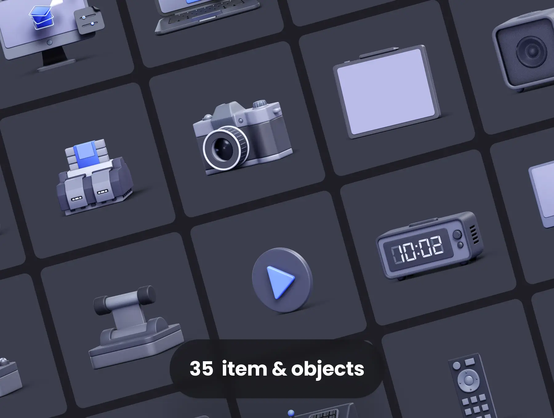 适用于阿里云腾讯云的暗色科技酷炫3D素材模型