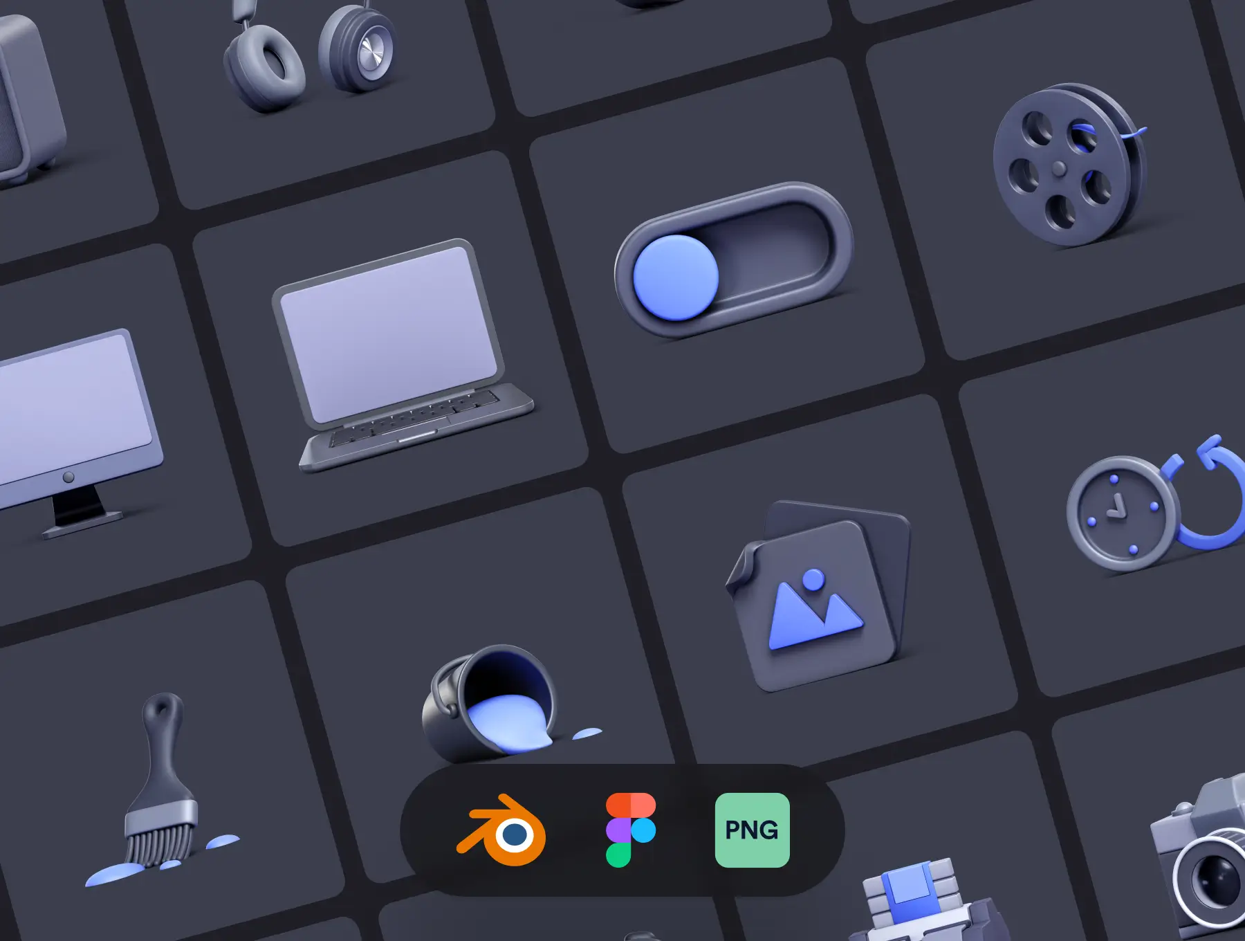 适用于阿里云腾讯云的暗色科技酷炫3D素材模型