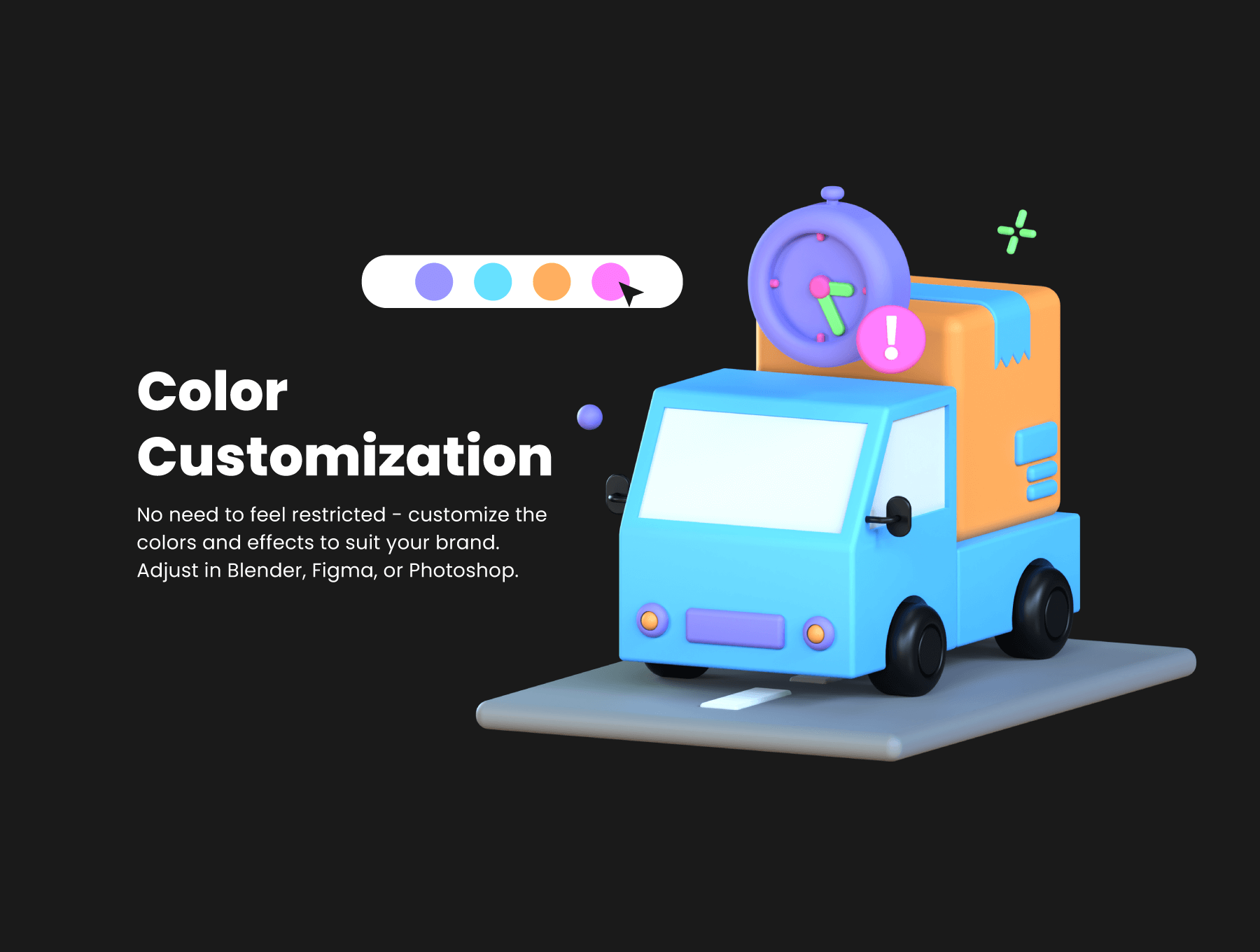 30个运输快递物流主题3D图标素材