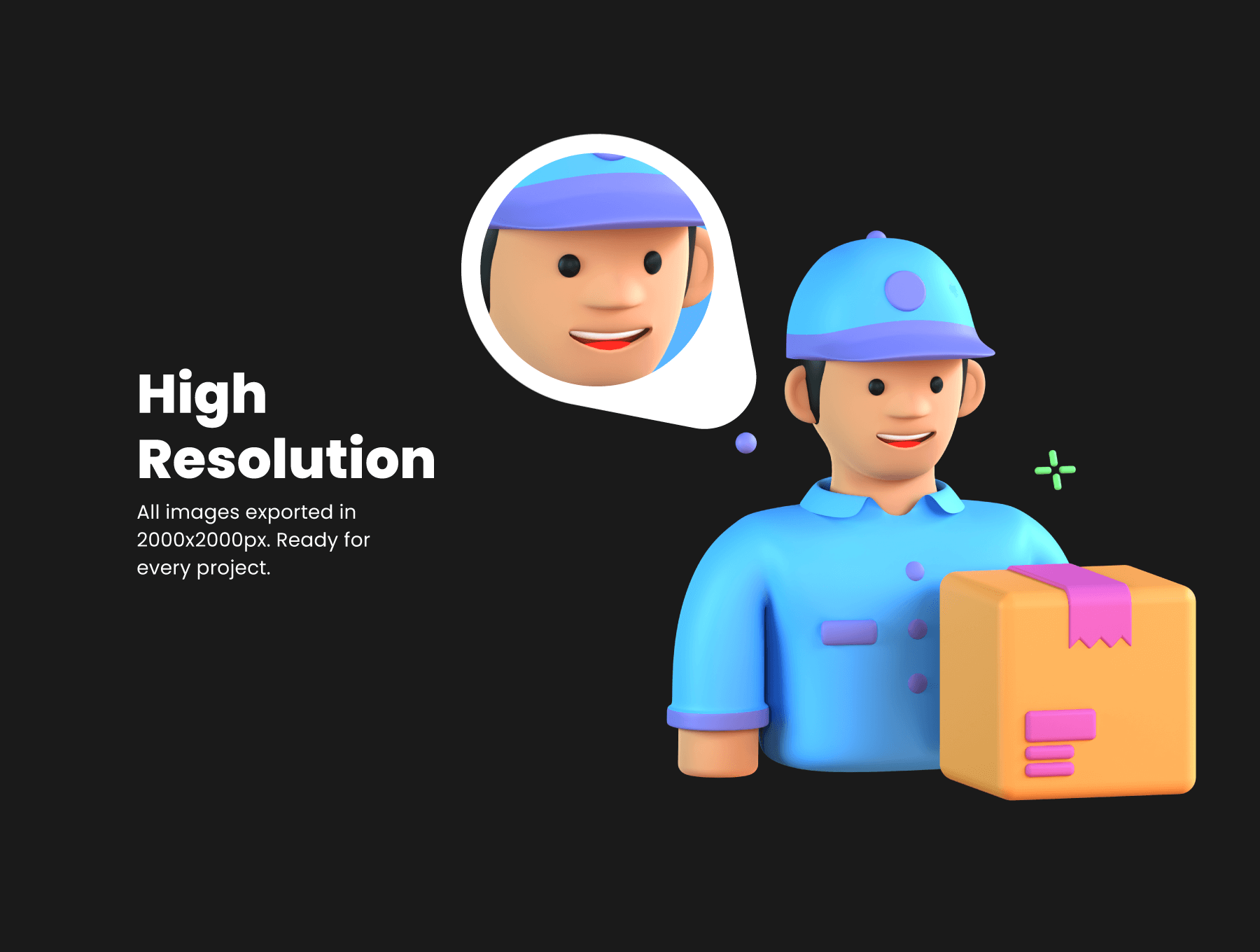 30个运输快递物流主题3D图标素材