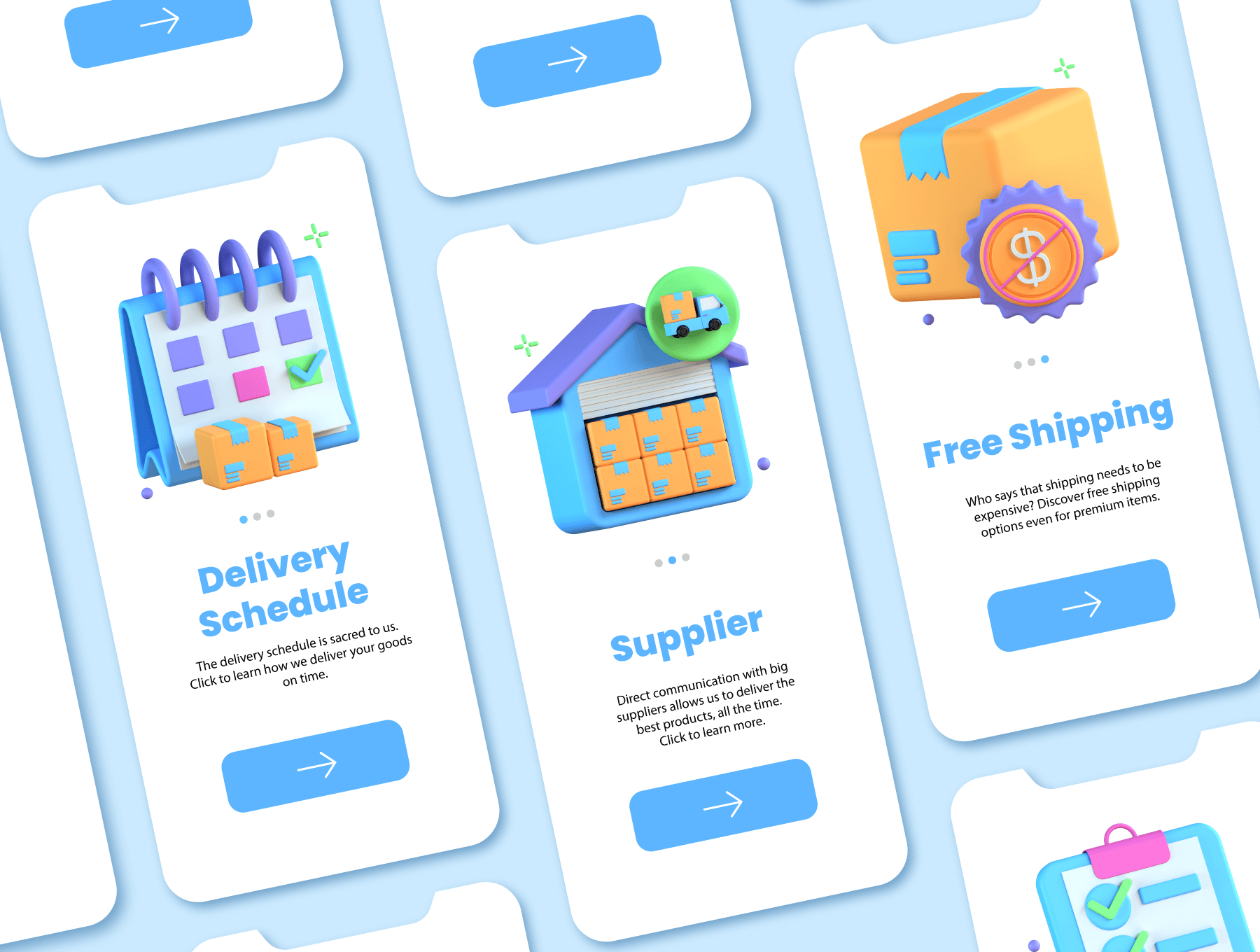 30个运输快递物流主题3D图标素材