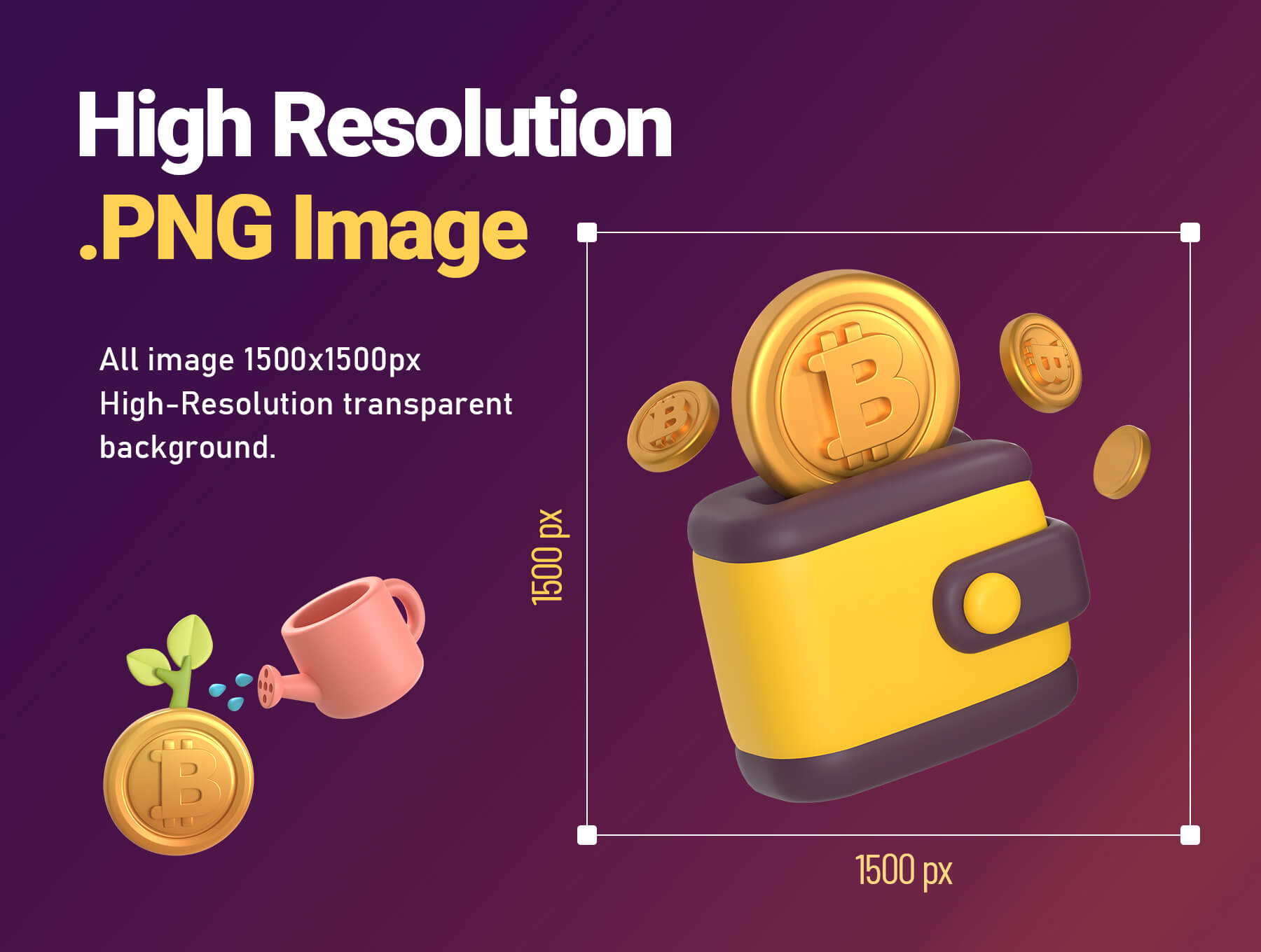 精品素材:50个高级金色质感的NFT货币主题3D图标