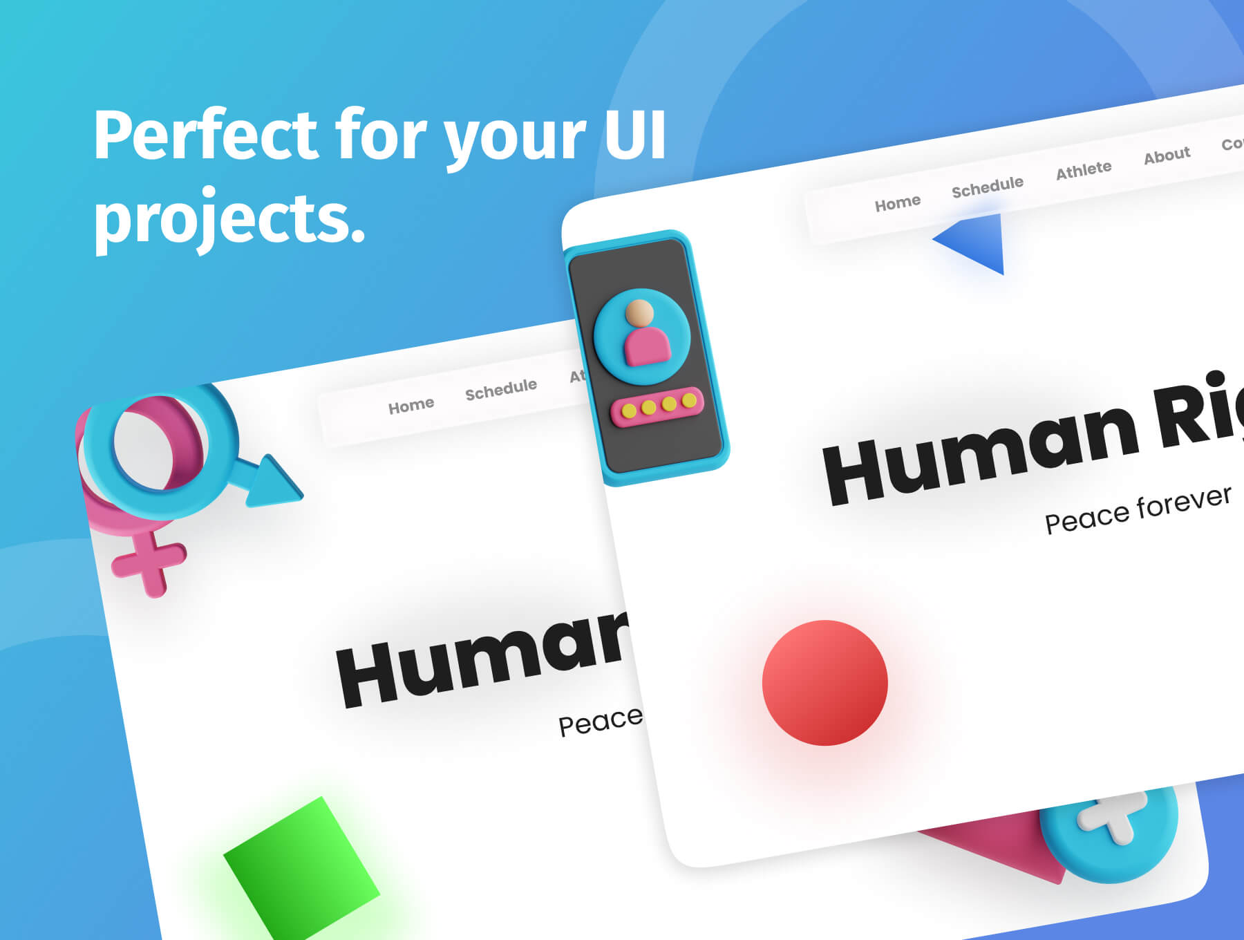 20个漂亮的合同协议文书主题3D图标素材包