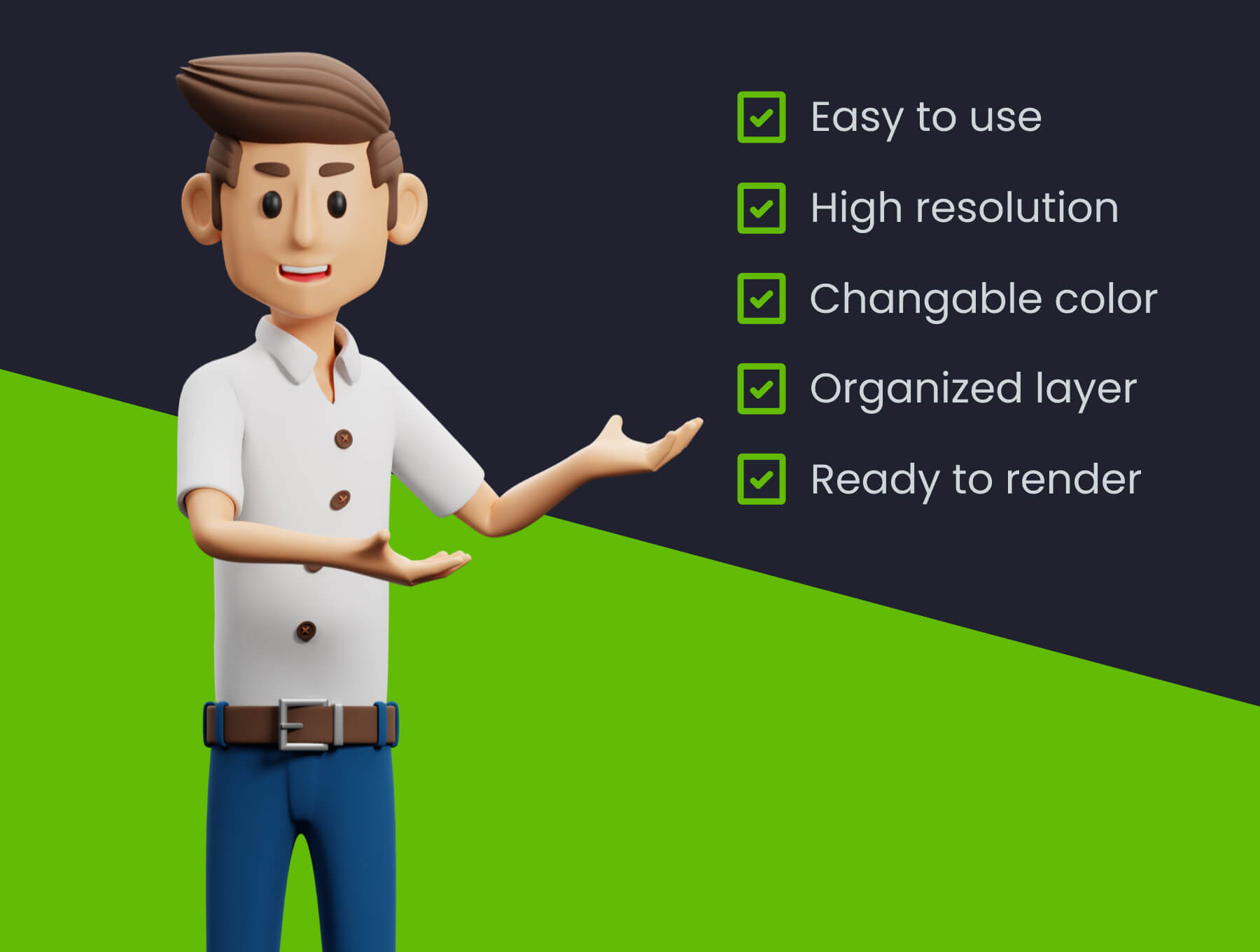 19个姿势的3D小人模型素材包